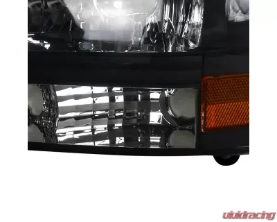 Spec-D Crystal Headlights (Matte Black Housing/Clear Lens) Dodge Dakota | Durango 1997-2004 - 2LH-DAK97JM-ABM