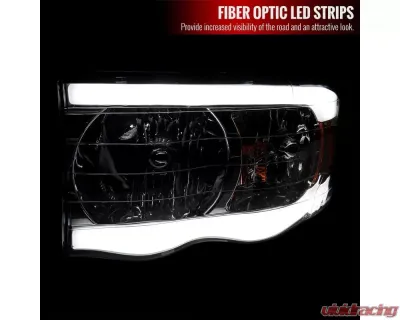 Spec-D LED Tube Factory Style Headlights (Chrome Housing/Clear Lens) Dodge Ram 2002-2005 - 2LH-DGP02-G3-GO