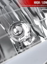 Spec-D LED Tube Factory Style Headlights (Chrome Housing/Clear Lens) Dodge Ram 2002-2005                                     - 2LH-DGP02-G3-GO - Image 3