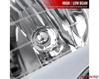 Spec-D LED Tube Factory Style Headlights (Chrome Housing/Clear Lens) Dodge Ram 2002-2005 - 2LH-DGP02-G3-GO