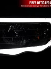 Spec-D LED Tube Factory Style Headlights (Matte Black Housing)/Clear Lens) Dodge Ram 2002-2005                                     - 2LH-DGP02JM-G3-GO - Image 2