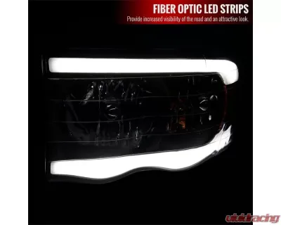 Spec-D LED Tube Factory Style Headlights (Matte Black Housing)/Clear Lens) Dodge Ram 2002-2005 - 2LH-DGP02JM-G3-GO