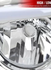 Spec-D LED Tube Factory Style Headlights w/ Amber Reflector (Chrome Housing/Clear Lens) Dodge Ram 2006-2009                                     - 2LH-DGP06-G3-GO - Image 3