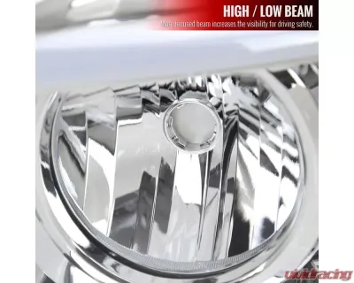 Spec-D LED Tube Factory Style Headlights w/ Amber Reflector (Chrome Housing/Clear Lens) Dodge Ram 2006-2009 - 2LH-DGP06-G3-GO