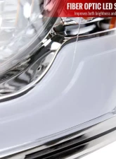 Spec-D LED Tube Factory Style Headlights w/ Amber Reflector (Chrome Housing/Clear Lens) Dodge Ram 2006-2009                                     - 2LH-DGP06-G3-GO - Image 4