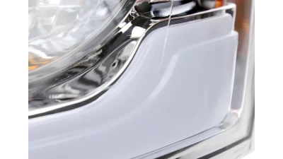 Spec-D LED Tube Factory Style Headlights w/ Amber Reflector (Chrome Housing/Clear Lens) Dodge Ram 2006-2009                                     - 2LH-DGP06-G3-GO - Image 4