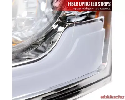Spec-D LED Tube Factory Style Headlights w/ Amber Reflector (Chrome Housing/Clear Lens) Dodge Ram 2006-2009 - 2LH-DGP06-G3-GO