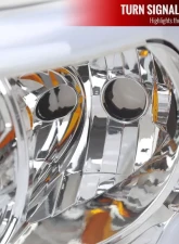 Spec-D LED Tube Factory Style Headlights w/ Amber Reflector (Chrome Housing/Clear Lens) Dodge Ram 2006-2009                                     - 2LH-DGP06-G3-GO - Image 5