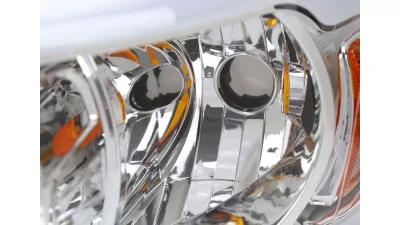 Spec-D LED Tube Factory Style Headlights w/ Amber Reflector (Chrome Housing/Clear Lens) Dodge Ram 2006-2009                                     - 2LH-DGP06-G3-GO - Image 5