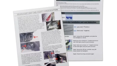 Spec-D LED Tube Factory Style Headlights w/ Amber Reflector (Chrome Housing/Clear Lens) Dodge Ram 2006-2009                                     - 2LH-DGP06-G3-GO - Image 7
