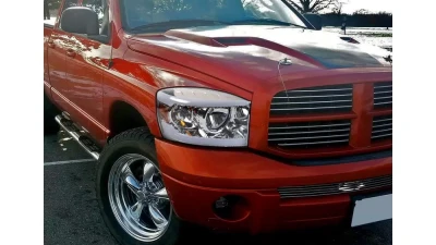 Spec-D LED Tube Factory Style Headlights w/ Amber Reflector (Chrome Housing/Clear Lens) Dodge Ram 2006-2009                                     - 2LH-DGP06-G3-GO - Image 10