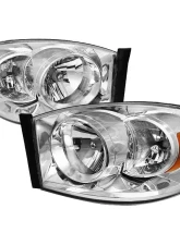 Spec-D Factory Style Crystal Headlights (Chrome Housing/Clear Lens) Dodge Ram 2006-2009                                     - 2LH-DGP06-RS - Image 10