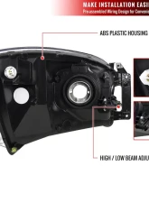 Spec-D Factory Style Crystal Headlights (Chrome Housing/Clear Lens) Dodge Ram 2006-2009                                     - 2LH-DGP06-RS - Image 9