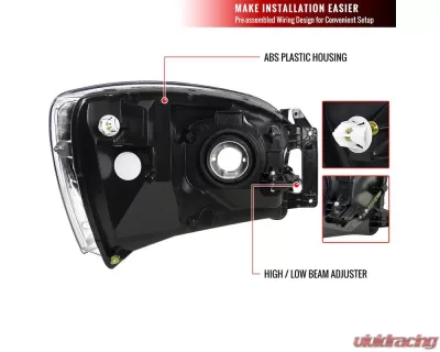 Spec-D Factory Style Crystal Headlights (Chrome Housing/Clear Lens) Dodge Ram 2006-2009 - 2LH-DGP06-RS
