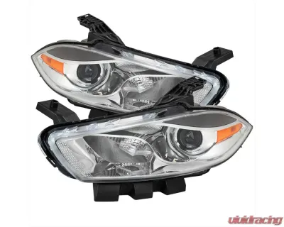 Spec-D Factory Style Headlights w/ Projector High/Low Beam (Chrome Housing/Clear Lens) Dodge Dart 2013-2016 - 2LH-DRT13-RS