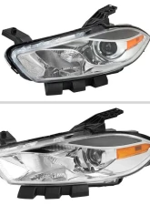 Spec-D Factory Style Headlights w/ Projector High/Low Beam (Chrome Housing/Clear Lens) Dodge Dart 2013-2016                                     - 2LH-DRT13-RS - Image 2