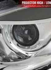 Spec-D Factory Style Headlights w/ Projector High/Low Beam (Chrome Housing/Clear Lens) Dodge Dart 2013-2016                                     - 2LH-DRT13-RS - Image 3
