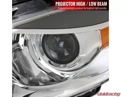 Spec-D Factory Style Headlights w/ Projector High/Low Beam (Chrome Housing/Clear Lens) Dodge Dart 2013-2016 - 2LH-DRT13-RS