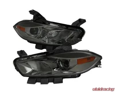 Spec-D Factory Style Headlights w/ Projector High/Low Beam (Chrome Housing/Smoke Lens) Dodge Dart 2013-2016 - 2LH-DRT13G-RS