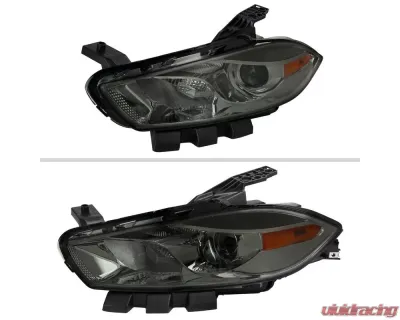Spec-D Factory Style Headlights w/ Projector High/Low Beam (Chrome Housing/Smoke Lens) Dodge Dart 2013-2016 - 2LH-DRT13G-RS