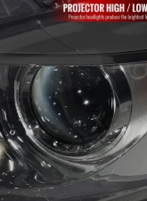 Spec-D Factory Style Headlights w/ Projector High/Low Beam (Chrome Housing/Smoke Lens) Dodge Dart 2013-2016                                     - 2LH-DRT13G-RS - Image 3