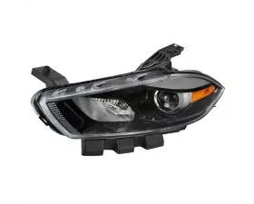 Spec-D Factory Style Headlights w/ Projector High/Low Beam - Driver Side Only (Jet Black Housing/Clear Lens) Dodge Dart 2013-2016