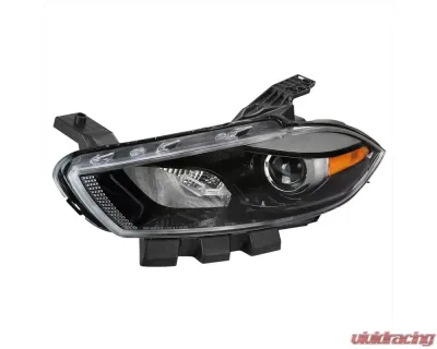 Spec-D Factory Style Headlights w/ Projector High/Low Beam - Driver Side Only (Jet Black Housing/Clear Lens) Dodge Dart 2013-2016 - 2LH-DRT13JM-L-RS
