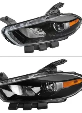 Spec-D Factory Style Headlights w/ Projector High/Low Beam - Driver Side Only (Jet Black Housing/Clear Lens) Dodge Dart 2013-2016                                     - 2LH-DRT13JM-L-RS - Image 2