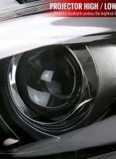 Spec-D Factory Style Headlights w/ Projector High/Low Beam - Driver Side Only (Jet Black Housing/Clear Lens) Dodge Dart 2013-2016                                     - 2LH-DRT13JM-L-RS - Image 3