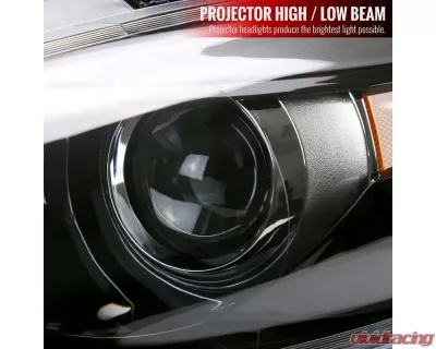 Spec-D Factory Style Headlights w/ Projector High/Low Beam - Driver Side Only (Jet Black Housing/Clear Lens) Dodge Dart 2013-2016 - 2LH-DRT13JM-L-RS