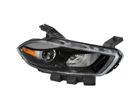 Spec-D Factory Style Headlights w/ Projector High/Low Beam - Passenger Side Only (Jet Black Housing/Clear Lens) Dodge Dart 2013-2016