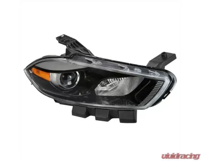 Spec-D Factory Style Headlights w/ Projector High/Low Beam - Passenger Side Only (Jet Black Housing/Clear Lens) Dodge Dart 2013-2016 - 2LH-DRT13JM-R-RS