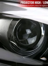Spec-D Factory Style Headlights w/ Projector High/Low Beam - Passenger Side Only (Jet Black Housing/Clear Lens) Dodge Dart 2013-2016                                     - 2LH-DRT13JM-R-RS - Image 3