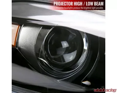 Spec-D Factory Style Headlights w/ Projector High/Low Beam - Passenger Side Only (Jet Black Housing/Clear Lens) Dodge Dart 2013-2016 - 2LH-DRT13JM-R-RS