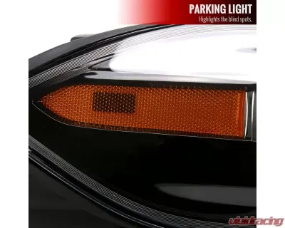 Spec-D Factory Style Headlights w/ Projector High/Low Beam - Passenger Side Only (Jet Black Housing/Clear Lens) Dodge Dart 2013-2016 - 2LH-DRT13JM-R-RS