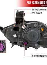 Spec-D Factory Style Headlights w/ Projector High/Low Beam - Passenger Side Only (Jet Black Housing/Clear Lens) Dodge Dart 2013-2016                                     - 2LH-DRT13JM-R-RS - Image 7