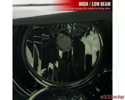 Spec-D LED Bar Factory Style Headlights (Chrome Housing/Smoked Lens) Ford F-150 | Lincoln Mark LT 2004-2008 - 2LH-F15004G-G3-GO