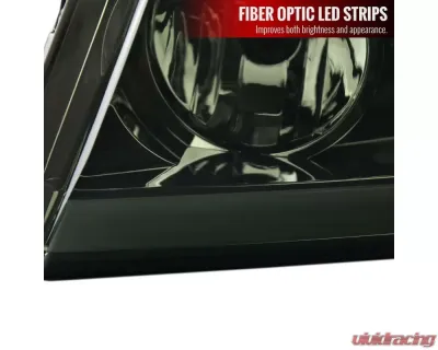 Spec-D LED Bar Factory Style Headlights (Chrome Housing/Smoked Lens) Ford F-150 | Lincoln Mark LT 2004-2008 - 2LH-F15004G-G3-GO