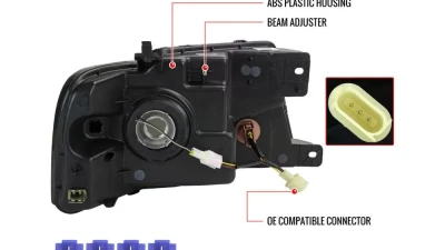 Spec-D LED Bar Factory Style Headlights (Chrome Housing/Smoked Lens) Ford F-150 | Lincoln Mark LT 2004-2008                                     - 2LH-F15004G-G3-GO - Image 7