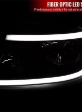 Spec-D LED Strip Factory Style Headlights (Matte Black Housing/Clear Lens) Ford F-150 | Lincoln Mark LT 2004-2008                                     - 2LH-F15004JM-G3-GO - Image 2