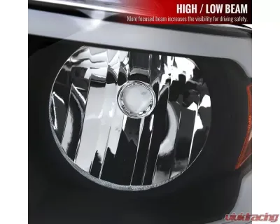 Spec-D LED Strip Factory Style Headlights (Matte Black Housing/Clear Lens) Ford F-150 | Lincoln Mark LT 2004-2008 - 2LH-F15004JM-G3-GO