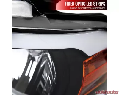 Spec-D LED Strip Factory Style Headlights (Matte Black Housing/Clear Lens) Ford F-150 | Lincoln Mark LT 2004-2008 - 2LH-F15004JM-G3-GO