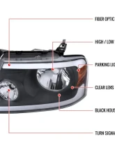 Spec-D LED Strip Factory Style Headlights (Matte Black Housing/Clear Lens) Ford F-150 | Lincoln Mark LT 2004-2008                                     - 2LH-F15004JM-G3-GO - Image 9