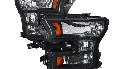 Spec-D Factory Style Headlights (Matte Black Housing/Clear Lens) Ford F-150 2015-2017                                     - 2LH-F15015JM-RS - Image 10