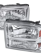 Spec-D Crystal Headlights (Chrome Housing/Clear Lens) Ford F-Series | Excursion 2005-2007                                     - 2LH-F25005-ABM - Image 10