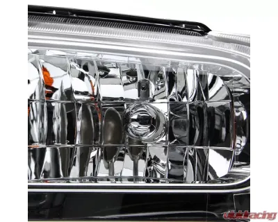 Spec-D Crystal Headlights (Chrome Housing/Clear Lens) Ford F-Series | Excursion 2005-2007 - 2LH-F25005-ABM