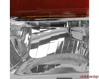 Spec-D Factory Style Headlights w/ Amber Reflectors (Chrome Housing/Clear Lens) Ford F-Series 2008-2010 - 2LH-F25008-RS