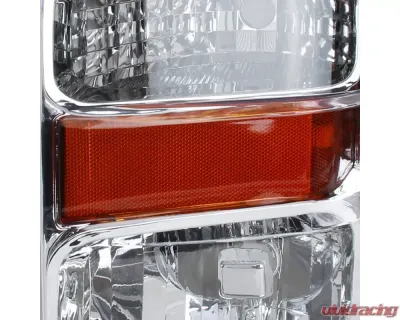 Spec-D Factory Style Headlights w/ Amber Reflectors (Chrome Housing/Clear Lens) Ford F-Series 2008-2010 - 2LH-F25008-RS