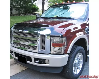 Spec-D Factory Style Headlights w/ Amber Reflectors (Chrome Housing/Clear Lens) Ford F-Series 2008-2010 - 2LH-F25008-RS