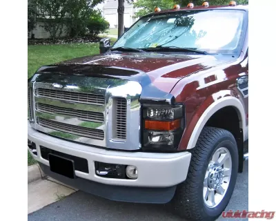 Spec-D Factory Style Headlights w/ Amber Reflectors (Matte Black Housing/Clear Lens) Ford F-Series 2008-2010 - 2LH-F25008JM-RS